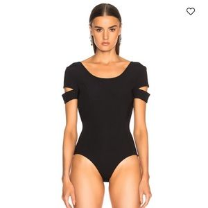Helmut Lang Split Sleeve Low Back Technical Knit Bodysuit